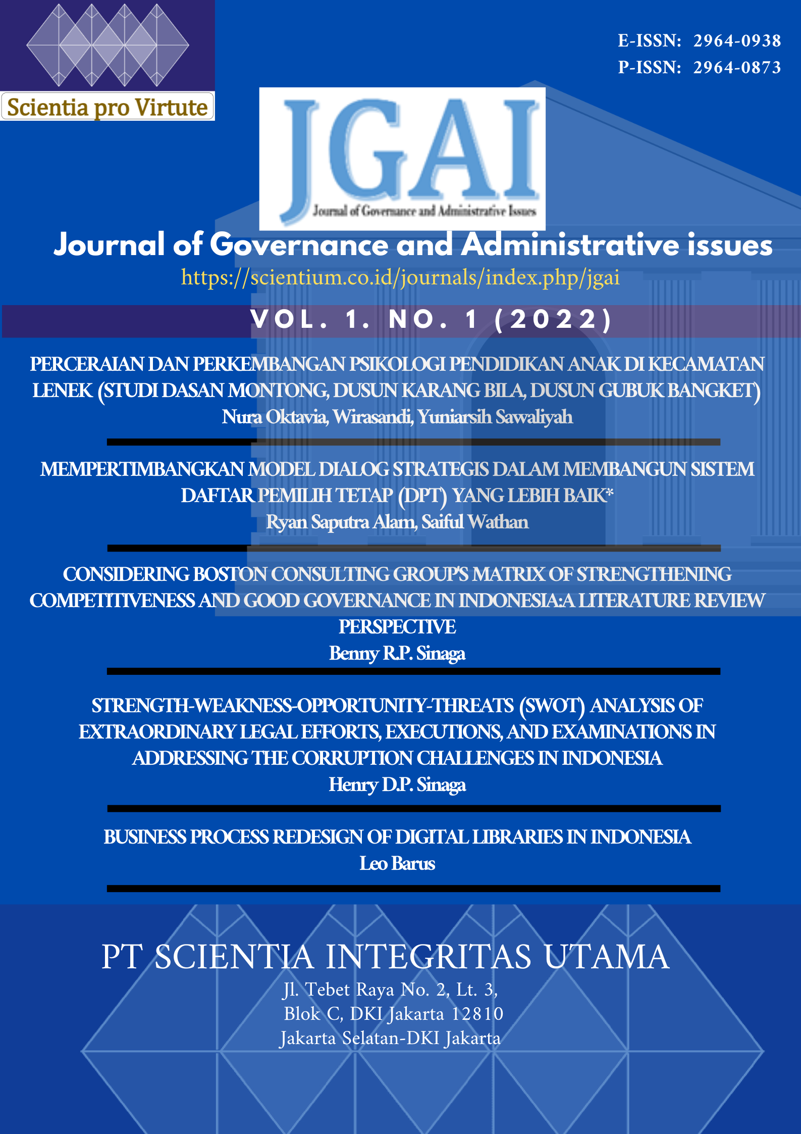 					View Vol. 1 No. 1 (2022):  Journal of Governance and Administrative Issues
				